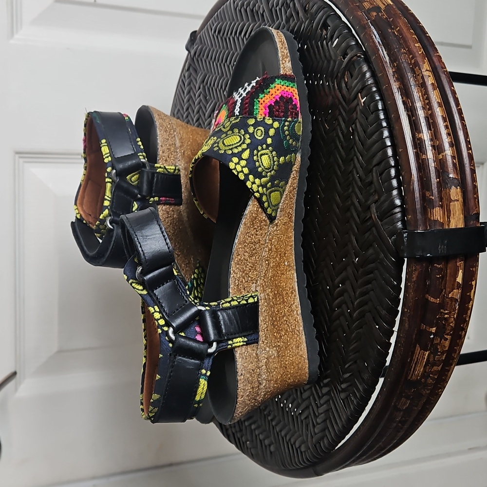 BIRKENSTOCK Papillio Eve Mash ankle wrap wedge sandals US 7 - Picture 2 of 10